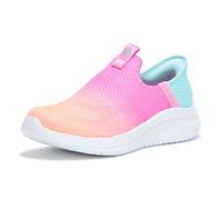 Skechers Girl's Ultra Flex 3.0-Color Boost Sneaker, Multicoloured Sea Waves Ocean Tides, 3.5 Big Kid