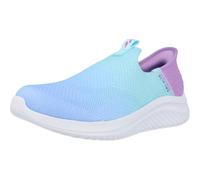 Skechers Girl's Ultra Flex 3.0 Color Boost Sneakers, Light Blue Knit/Lavender Trim, 9.5 UK Child