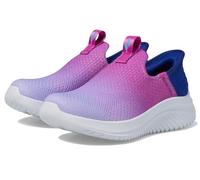 Skechers Girl's Ultra Flex 3.0 Color Boost Sneakers, Navy Knit/Purple Trim, 2 UK Child