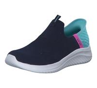 Skechers Girls Ultra Flex 3.0 Fresh Time Sneaker, Navy Mesh Turquoise Trim, 9.5 UK