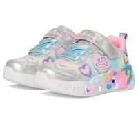 Skechers Baby Girl's Unicorn Charmer Lil Heart Sparkles Casual Shoes, Silver Sparkle Mesh/Multi Trim, 7 UK