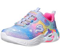 Skechers Girls S-Lights: Unicorn Dreams Sneaker in Blue, Size 3 | Textile/Synthetic