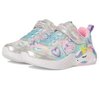 Skechers Girl's Unicorn Dreams Heart Sparkles Trainers, Silver Sparkle Mesh Multi Trim, 9.5 UK Child