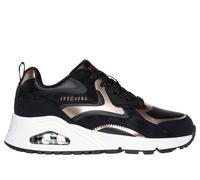 Skechers Girl's Uno Gen1 Color Surge Sneaker, Black/Rose Gold, 4 UK