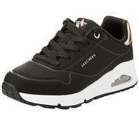 Skechers Girls' UNO Gen1 Shimmer Away Trainer, Black/White, 4 UK Child