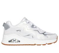 Skechers Girls UNO Gen1 - Wavy Shimmer Sneaker in White/Silver, Size 11.5 | Synthetic