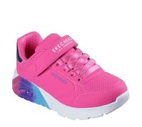 Skechers Girl's Uno Lite 2.0 Vivid Metallic Sneaker, Hot Pink Synthetic/Multi Trim, 12.5 UK
