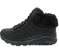 Skechers Girl's UNO LITE Cozy Leopard Trainers, Black Synthetic/Black Trim, 10.5 UK Child