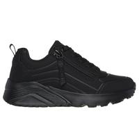 Skechers Girls UNO Lite - Easy Zip Sneaker in Black, Size 5 | Synthetic, Machine Washable