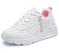 Skechers Unisex Kids Trainers Uno Lite Easy Zip White Synthetic Trim UK 5.5