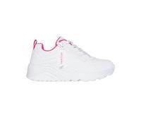 Skechers Girls' Uno Lite-Easy Zip Trainers, white pink, 8 UK