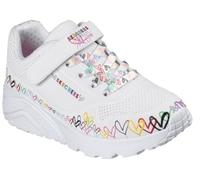 Skechers Uno Lite Heart Craze Slip-on Trainers White EU 28 1/2 Girl