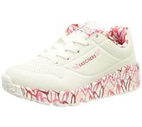Skechers Girl's Uno Lite Lovely Luv Sneaker, White/Red/Pink, 3.5 UK