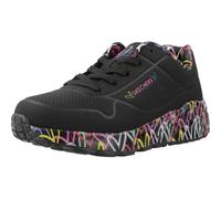 Skechers Girls' UNO Lite Lovely Luv Trainer, Black, 1 UK Child