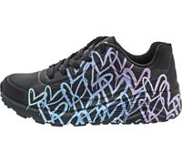 Skechers Girl's Uno Lite Metallic Joy Trainers, Black Synthetic/Multi Trim, 4 UK Child