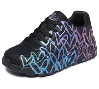 Skechers Girl's Uno Lite Metallic Joy Trainers, Black Synthetic/Multi Trim, 5 UK Child