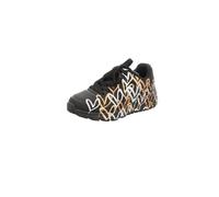 Skechers Girls Uno Lite Metallic Love Sneaker, Black Gold, 1 UK