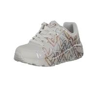 Skechers Girls Uno Lite Metallic Love Sneaker, Natural Multi, 1 UK