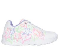 Skechers Girls UNO Lite - My Drip Sneaker in White, Size 9.5 | Synthetic, Machine Washable