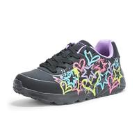 Skechers Girls' UNO Lite-My Drip Trainers, Black multi, 10 UK Child