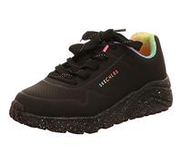 Skechers Girl's Uno Lite Rainbow Speckle Sneakers, Black Pu/Multi Rainbow Trim, 3 UK Child