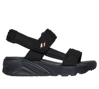 Skechers Girls UNO Lite Sandal - Sunny Stand Sandals in Black/Rose Gold, Size 5 | Textile