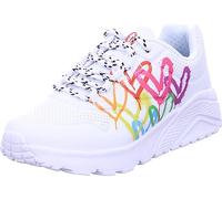 Skechers Girls Uno Lite Sneaker, White Pu Multi Trim, 3 UK