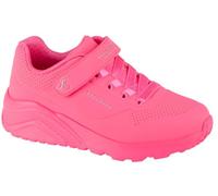 Skechers Duraleather W Metallic Heel Lace Up Low-Top Trainers Girls C12 (30) Pink