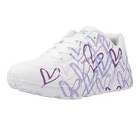 Skechers Girls' UNO Lite Spread the Love, White, 13 UK Child