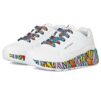 Skechers Girl's Uno Lite Subtle Love Sneaker, White Synthetic/Multi Trim, 11.5 UK
