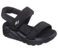 Skechers Girls UNO Lite Sandal - Sunny Stand Sandals in Black/Rose Gold, Size 10.5 | Textile