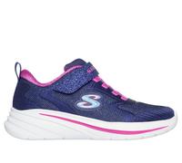 Skechers Gore And Strap Sparkle Mesh Sneaker W/ Satin Overlays, Navy, Size 3 Older Navy