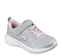 Skechers Girl's Wave 92 Trainers, Light Gray Sparkle Mesh/Trim, 11 UK Child