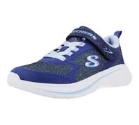 Skechers Girl's Wave 92 Trainers, Navy Textile Light Blue Trim, 12.5 UK Child