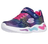 Skechers Girl's Wavy Beams Lights Girls Sports Trainers - Blue - Size: 13/F (Standard)