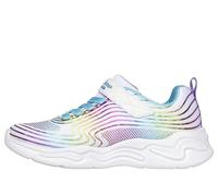 Skechers Girl's Wavy Beams Sneakers, White Textile Multi Trim, 13.5 UK Child