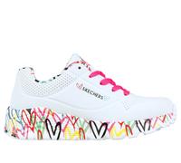 Skechers Girls x JGoldcrown: UNO Lite - Lovely Luv Sneaker in White, Size 1.5 | Synthetic, Machine Washable