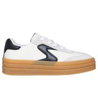 Skechers Girls Zinger Lift - Homecoming Star Sneaker in White/Black, Size 4.5 | Textile/Leather/Synthetic