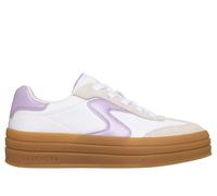 Skechers Girls Zinger Lift - Homecoming Star Sneaker in White/Lavender, Size 3 | Textile/Leather/Synthetic