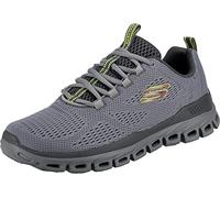 SKECHERS Mens Glide Step Fasten Up Trainers Grey/Yellow 8