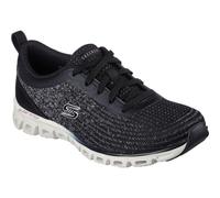 (Black, 8 (Adults')) Skechers Glide-Step Head Start Textile Women's Black Trainers