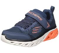 Skechers Glide-Step Sport Wave Blitz Sneaker, Navy & Blue Textile/Orange & Black Trim, 12.5 UK Child