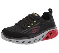 Skechers Glide-Step Sport Wave Heat Sneaker, Black & Gray Textile/Red & Lime Trim, 13 UK Child