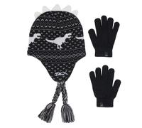 Skechers Glow In The Dark Dino Hat Set in Black