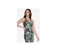 Skechers Go Flex Rib Inbloom V-Neck Tank In Green Green