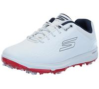 Skechers Go Golf Mens Pro 6 Waterproof Golf Shoe, White/Navy/Red, 8 UK