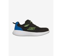 Skechers Boy's Go Run 400 V2 Quanta-Stride Trainers, Black Synthetic Textile Blue & Lime Trim, 1 UK Child