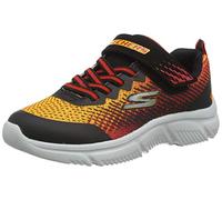 Skechers GO Run 650 NORVO Sneaker, Black & Red Textile/Black Synthetic/Red & O, 6 UK Child
