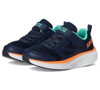 Skechers Go Run Elevate 2.0 Find My Lil Sneaker, Navy Textile/Navy Synthetic/Orange & Blue, 8 UK Child