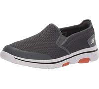 Skechers Men's GO Walk 5 APPRIZE Slip On Trainers, Charcoal Textile/Synthetic/White Trim, 8 UK
